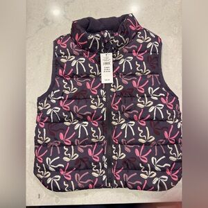GAP Kids Puffer Vest with Pink and White Bow Pattern